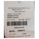 LR - Magnolia Round Ivory/Black Oriental Rug 8 ft 2 in Diameter