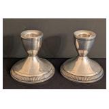K - Pair of Vintage Sterling Silver Weighted Candle Holders (Lot of 2)