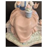 K - Nao by LLADRO Porcelain Figurine - Girl in Tan Skirt on Garden Bench