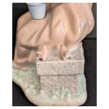 K - Nao by LLADRO Porcelain Figurine - Girl in Tan Skirt on Garden Bench