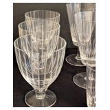 K - Vintage Etched Glassware Set - Assorted Stemware & Tumblers