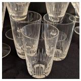 K - Vintage Etched Glassware Set - Assorted Stemware & Tumblers