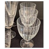 K - Vintage Etched Glassware Set - Assorted Stemware & Tumblers