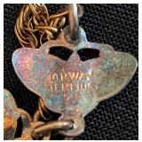 K - Norway Sterling Siilver Butterfly Bracelet - Blue Enamel Butterflies