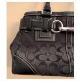 LR - Coach Hampton Signature Carryall Satchel Canvas Handbag - Monogram Pattern