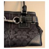 LR - Coach Hampton Signature Carryall Satchel Canvas Handbag - Monogram Pattern