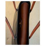 LR - Simone Firenze Handmade Leather Tote - Black with Tan Handles