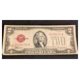 K - Jefferson Red Seal Two Dollar Bills - 1928 Series (D) Federal Reserve Notes (Pair)