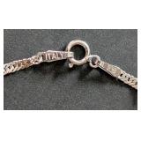 K - 14K White Gold Bracelet - 7 in - Italy Made, Spring Ring Clasp