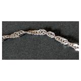 K - 14K White Gold Bracelet - 7 in - Italy Made, Spring Ring Clasp