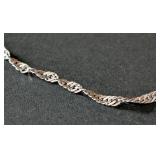 K - 14K White Gold Bracelet - 7 in - Italy Made, Spring Ring Clasp