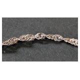 K - 14K White Gold Bracelet - 7 in - Italy Made, Spring Ring Clasp