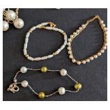 K - Assorted Pearl Fashion Jewelry - Faux & Cultured Pearl Earrings, Necklaces & Bracelets