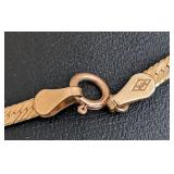 K - 14K Yellow Gold Herringbone Necklace - 16-Inch Long