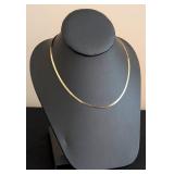 K - 14K Yellow Gold Herringbone Necklace - 16-Inch Long