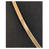 K - 14K Yellow Gold Herringbone Necklace - 16-Inch Long
