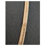 K - 14K Yellow Gold Herringbone Necklace - 16-Inch Long