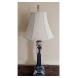 LR - Table Lamp - Black Pedestal with Gold Accents