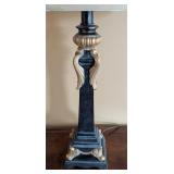 LR - Table Lamp - Black Pedestal with Gold Accents