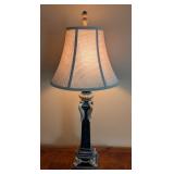 LR - Table Lamp - Black Pedestal with Gold Accents