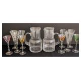 LR - Assorted Cordial Glasses & pitchers