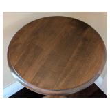 LR - Ethan Allen Round Wood Accent Table - Pedestal with 3 Curved Legs