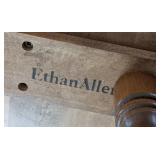 LR - Ethan Allen Round Wood Accent Table - Pedestal with 3 Curved Legs