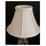 LR - Pair of Waterford Crystal Table Lamps - Base, Brass Accents