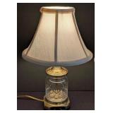 LR - Pair of Waterford Crystal Table Lamps - Base, Brass Accents