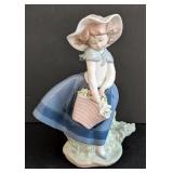 LR - Lladrò Pretty Pickings Girl Porcelain Figurine