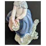 LR - Lladrò Pretty Pickings Girl Porcelain Figurine