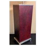 LR - Table Lamp, Dark Wood Rectangular Base with White Shade