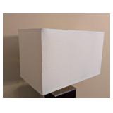 LR - Table Lamp, Dark Wood Rectangular Base with White Shade