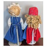 B1 - Scan-dolls Porcelain Scandinavian Dolls - 15 inches Tall (Lot of 2)