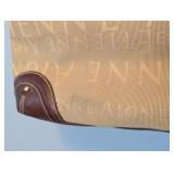 B2 - Etienne Aigner Tote Bag - Beige Canvas with Brown Leather Trim