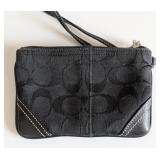 B2 - Coach Signature Canvas Wallet 6x4 - Black Leather Trim