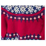 B2 - Made in Salzburg Vintage Red Wool Sweater - Nordic Fair Isle Knit, Women