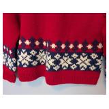 B2 - Made in Salzburg Vintage Red Wool Sweater - Nordic Fair Isle Knit, Women
