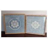 B2 - Pair of Framed Crochet Doilies