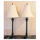UL - Pair of Black Table Lamps - 30" Tall (Lot of 2)