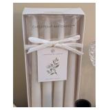 LR - Chesapeake Bay Candle Unscented Taper Candles & Crystal Glass Candle Holders Set