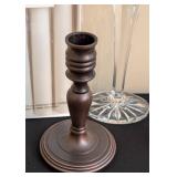 LR - Chesapeake Bay Candle Unscented Taper Candles & Crystal Glass Candle Holders Set