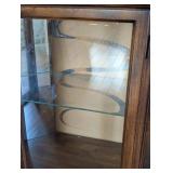 EW - Display Cabinet with Glass Doors & Shelves - Wood Finish