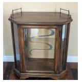EW - Display Cabinet with Glass Doors & Shelves - Wood Finish