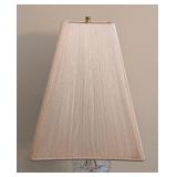 LR - Crystal Table Lamp - Cut-Crystal Base, Beige Pleated Shade
