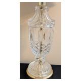 LR - Crystal Table Lamp - Cut-Crystal Base, Beige Pleated Shade