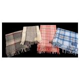 LR - Lot of 4 Wool Scarves - Plaid & Check, Lochcarron of Scotland & Jacob Sheep