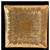 SR - Gold Square Platters 11in (4) - Brown Circle Placements (6) - Butterfly Decor