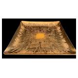 SR - Gold Square Platters 11in (4) - Brown Circle Placements (6) - Butterfly Decor