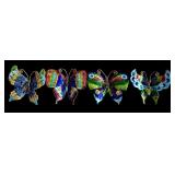 SR - Gold Square Platters 11in (4) - Brown Circle Placements (6) - Butterfly Decor